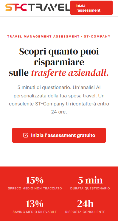 assessment tool L'impresa dedicata al Travel Management